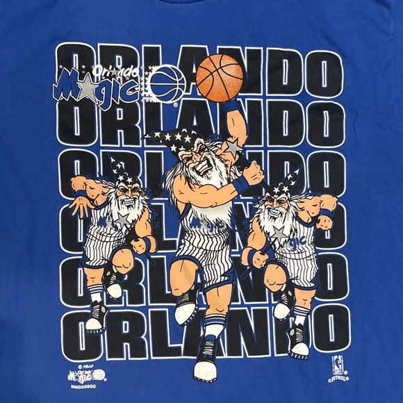 Nutmeg NBA Orlando‎ Magic Wizard Vintage T Shirt Blue White Men's L - Picture 2 of 8